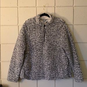 Time&Tru Black and White Sherpa Fleece